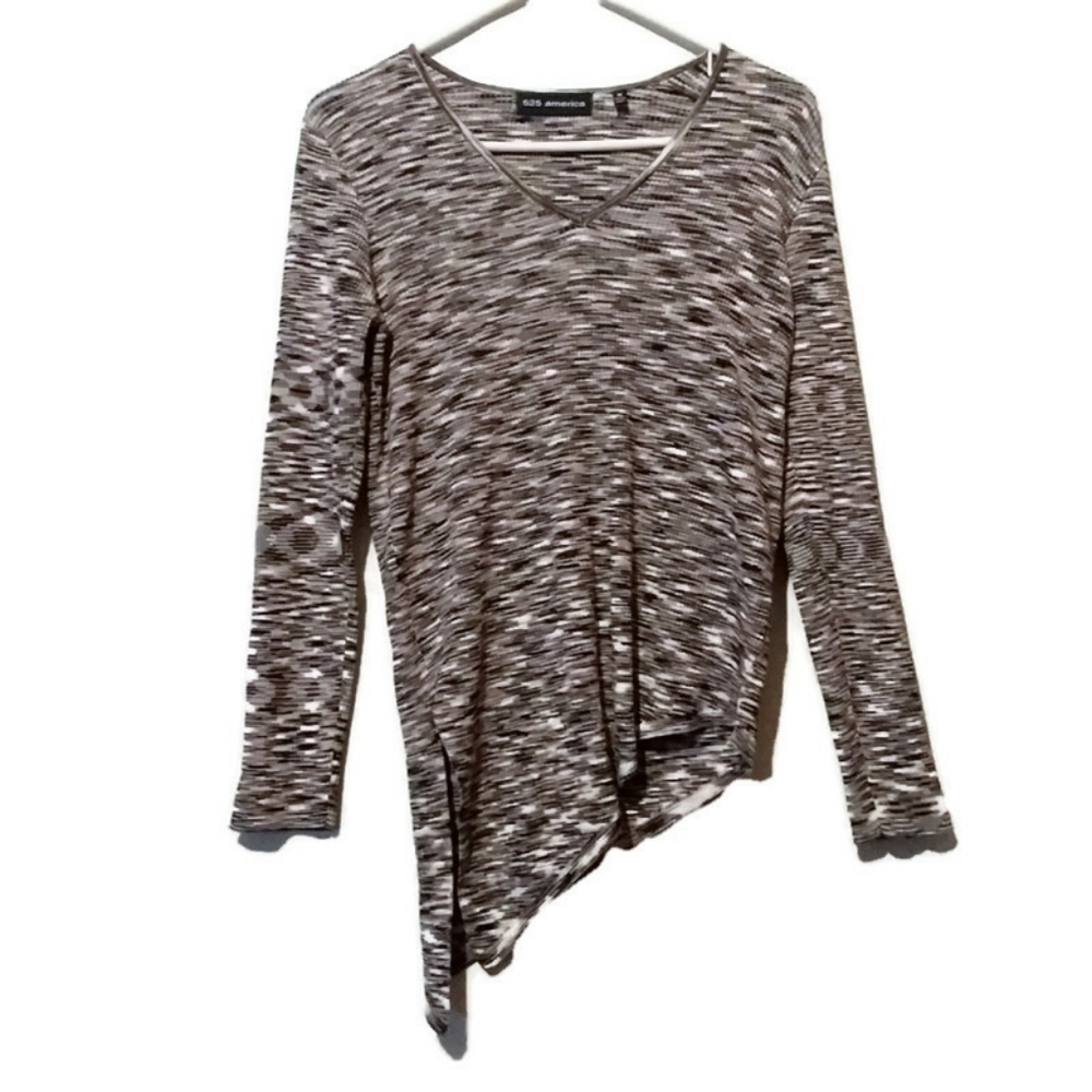 525 America Striped Sweater Medium Black‎ & Tan